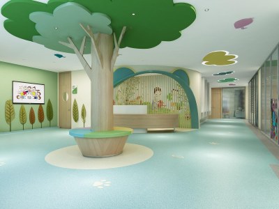 现代幼儿园大厅3D模型下载